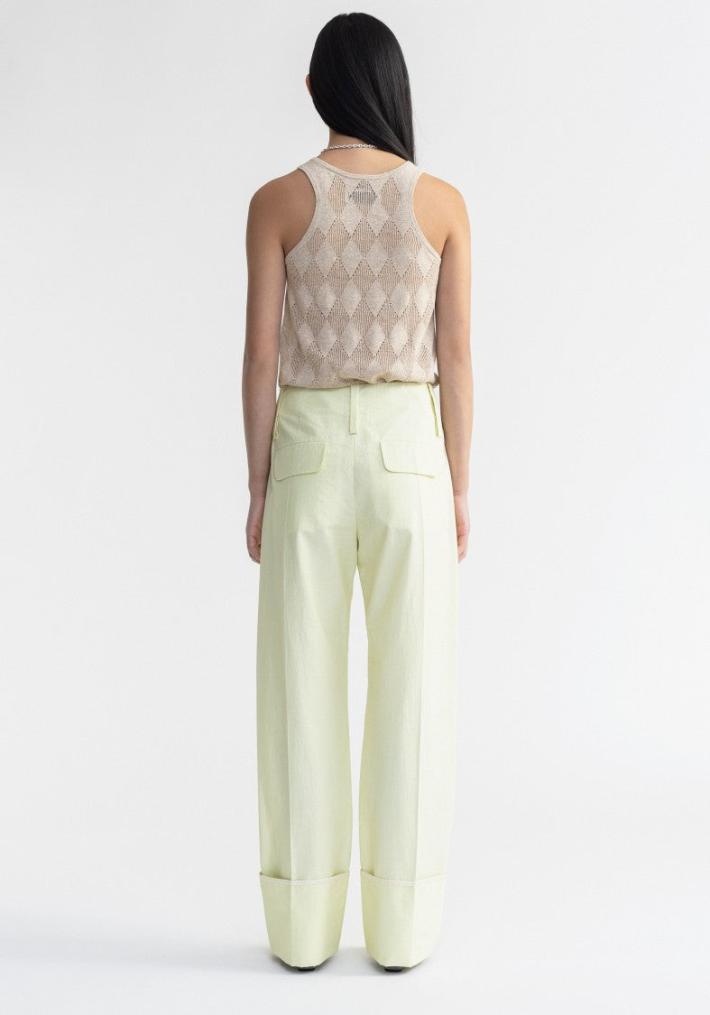 Aeron Kismet - Diamond Knit Racer Neck Top