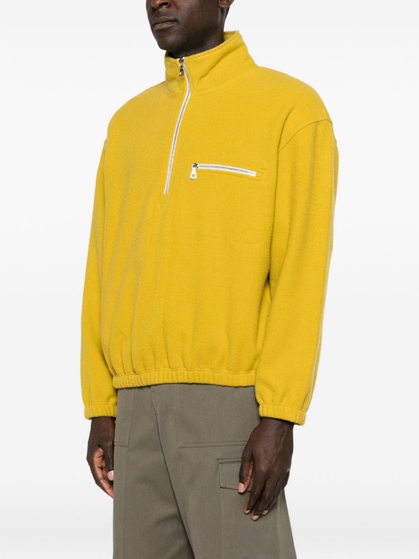 Rier Mustard Yellow Wool Half-Zip Sweater
