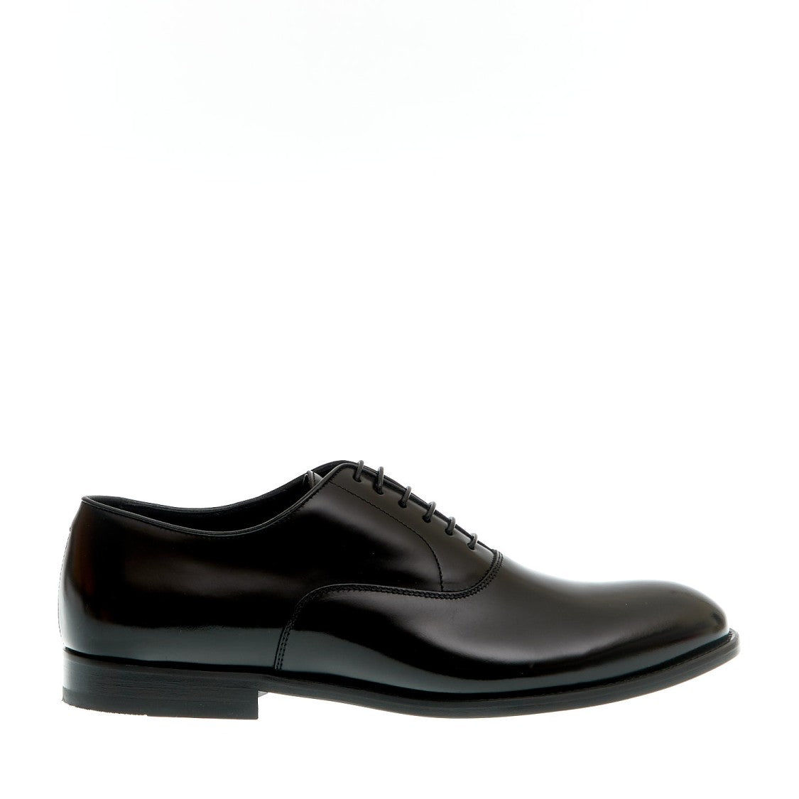 Doucal's Smooth Black Lace-Up Leather Bottom