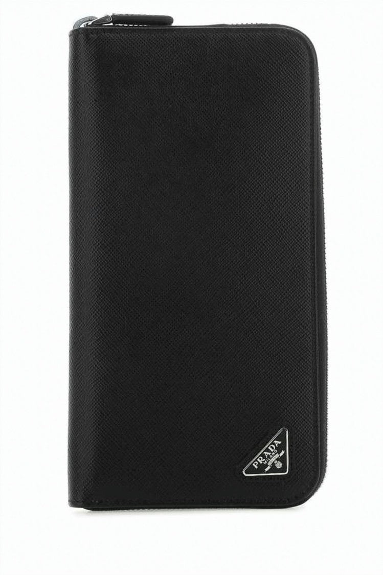 Prada Textured Leather Zip-Around Wallet