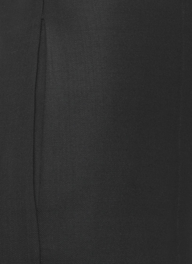 D. Exterior Black Straight-Leg Wool Pants