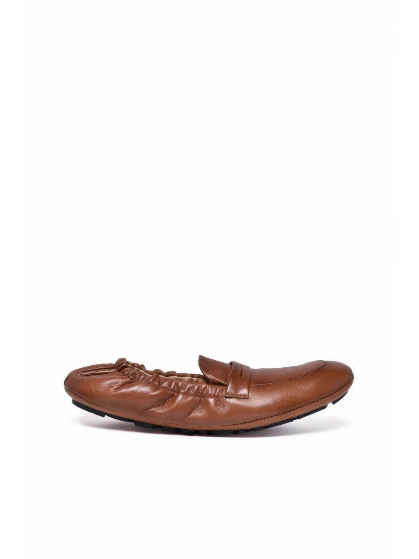 Alexander Hotto Brown Leather Elastic Loafers