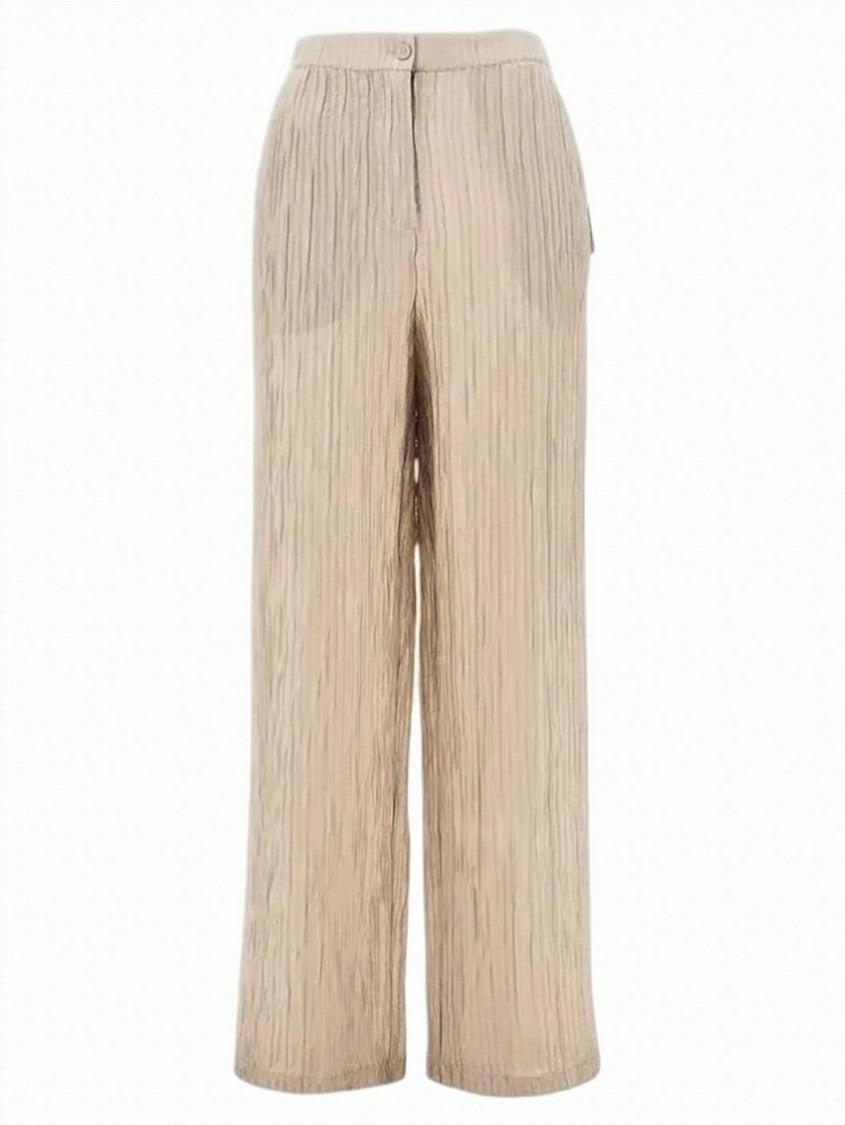 Emporio Armani Lurex Taffeta Textured Wide Leg Pants
