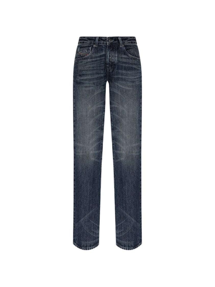 Diesel Faded Wash Straight-Leg Silk-Nylon Blend Jeans