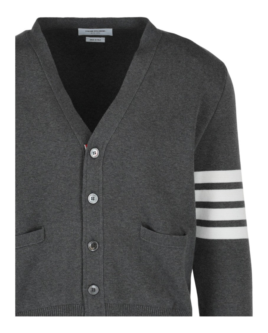 Thom Browne Cotton Crepe V-Neck Cardigan