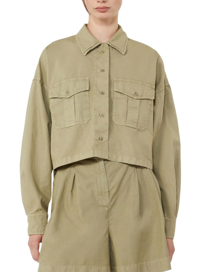 Max Mara Boxy Cropped Shirt With Classic Collar