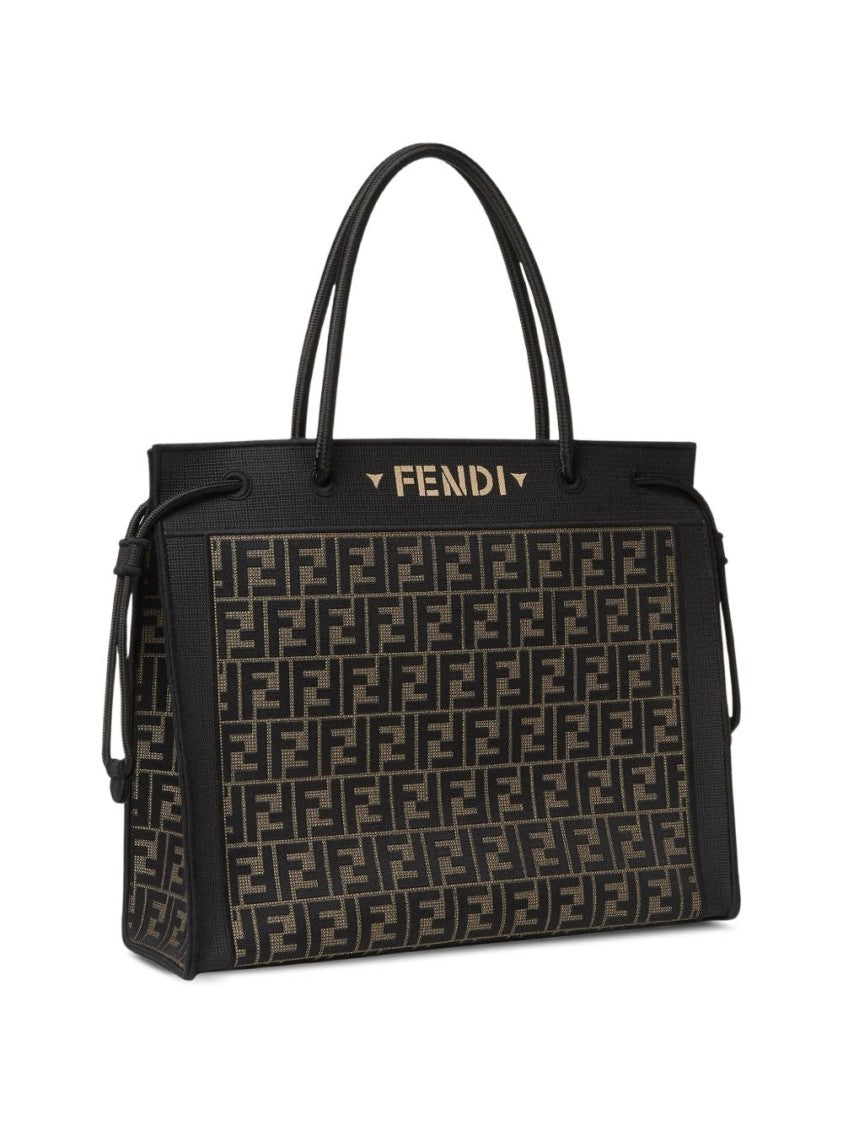 Fendi Structured Tote Bag With Signature Monogram Pattern
