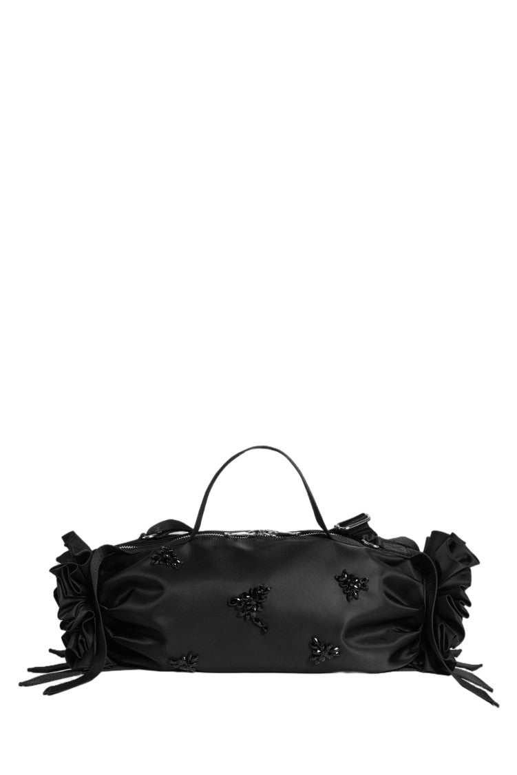 Simone Rocha Double Ribbon Rosette Handbag With Beaded Embellishments