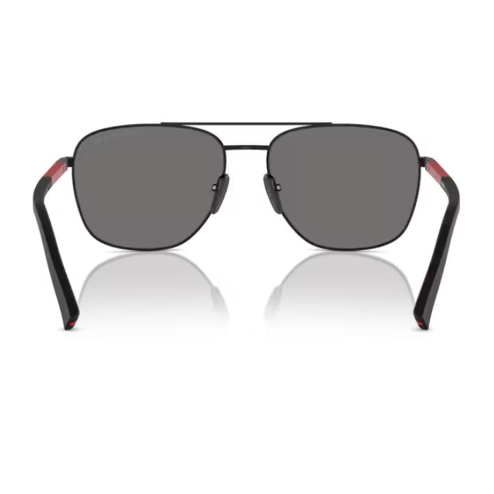 Prada Linea Rossa Ps 54Zs Pilot-Shape Matte Black Metal Sunglasses
