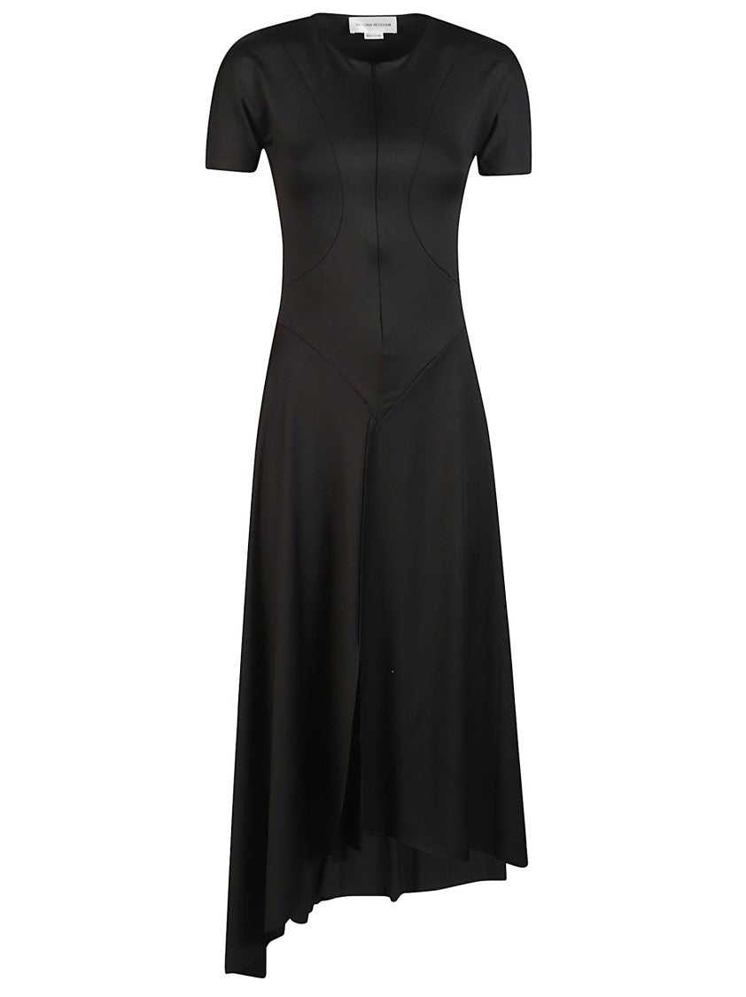 Victoria Beckham Zipped Front Asymmetrical Polyester Midi Dress