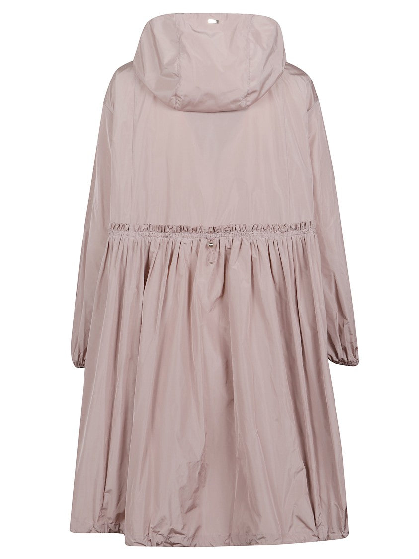 Herno Pink Ruffled Details Hooded Parka