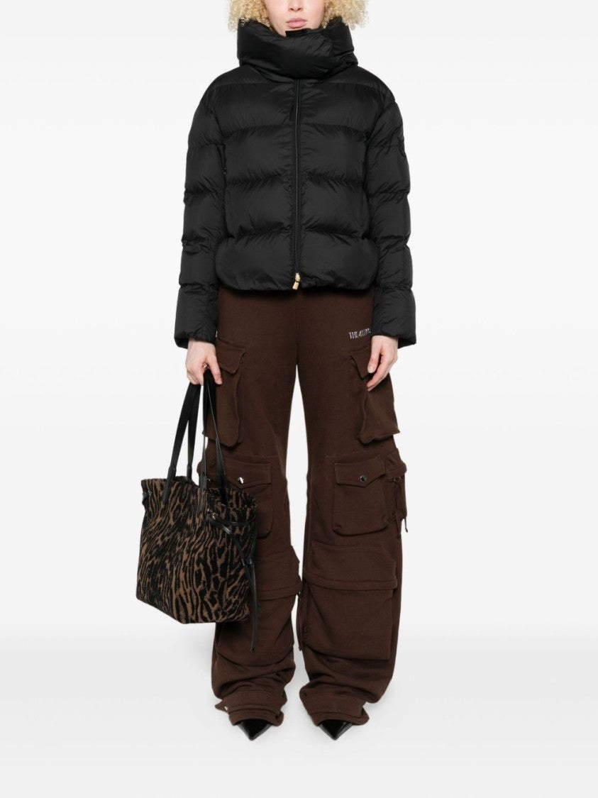 Pinko Cropped Puffer Jacket With High Padded Collar