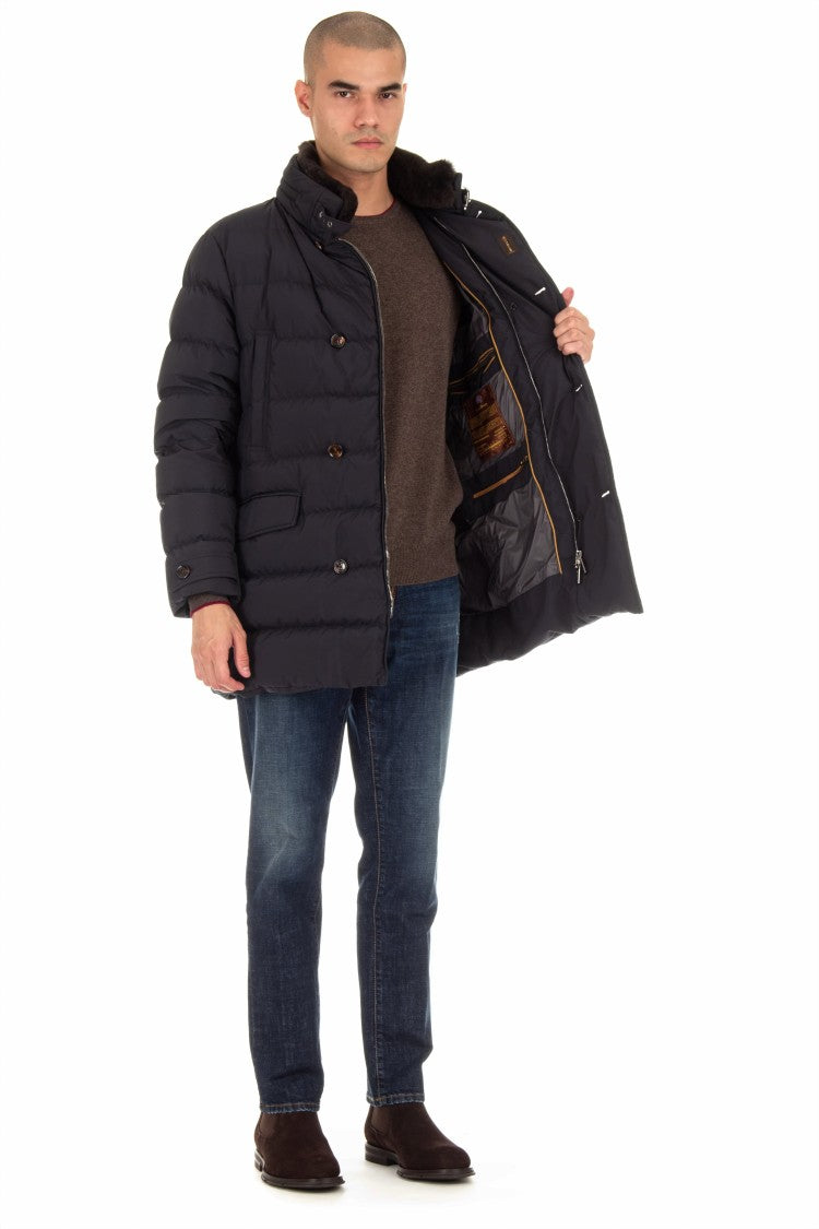 Moorer Double-Breasted Down Jacket With Beaver Collar Zarbo-Stp