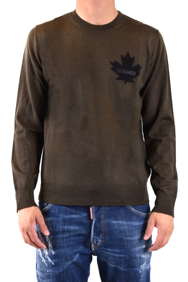 Dsquared2 Elegant Green Knitwear With Classic Crew Neck
