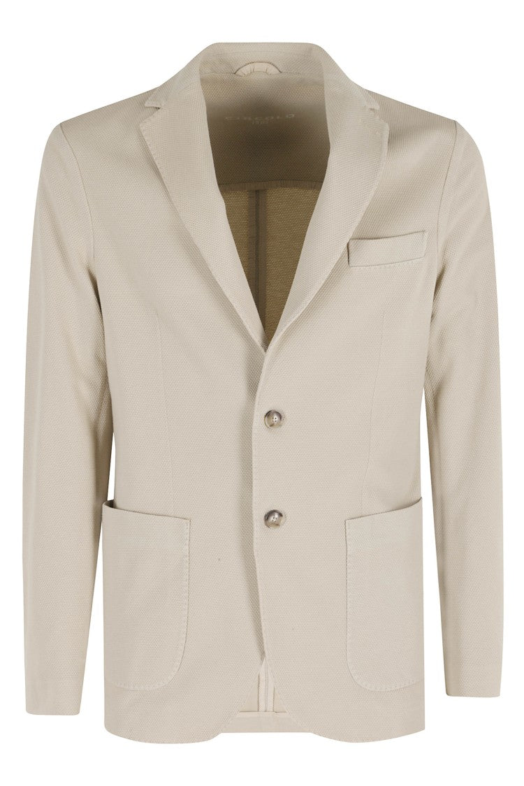 Circolo 1901 Beige G.Dyed Patch Pocket Cotton-Blend Blazer
