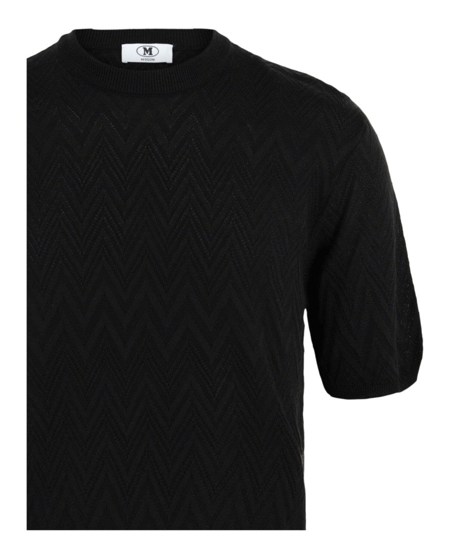 M Missoni Zig Zag Short Sleeve Sweater