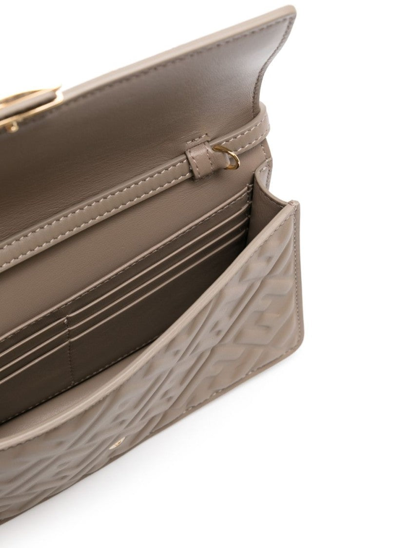 Fendi Rectangular Shoulder Bag With Geometric Embossing
