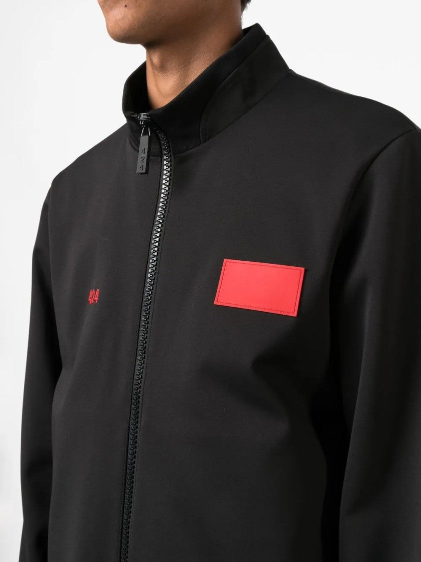 424 Structured Giubbino Jacket With Front Zipper And Ribbed Details