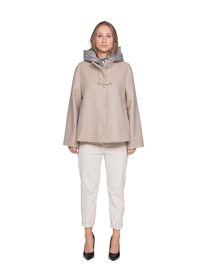 Fay Short Jacket With Toggle Closure And Padded Collar