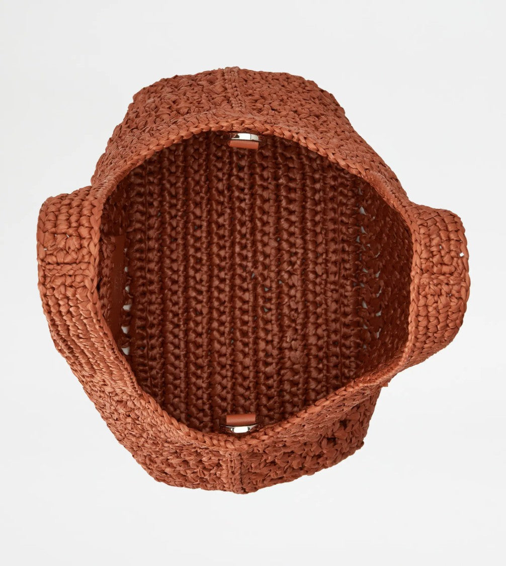 Tod's Textured Medium Tote Bag In Warm Terracotta