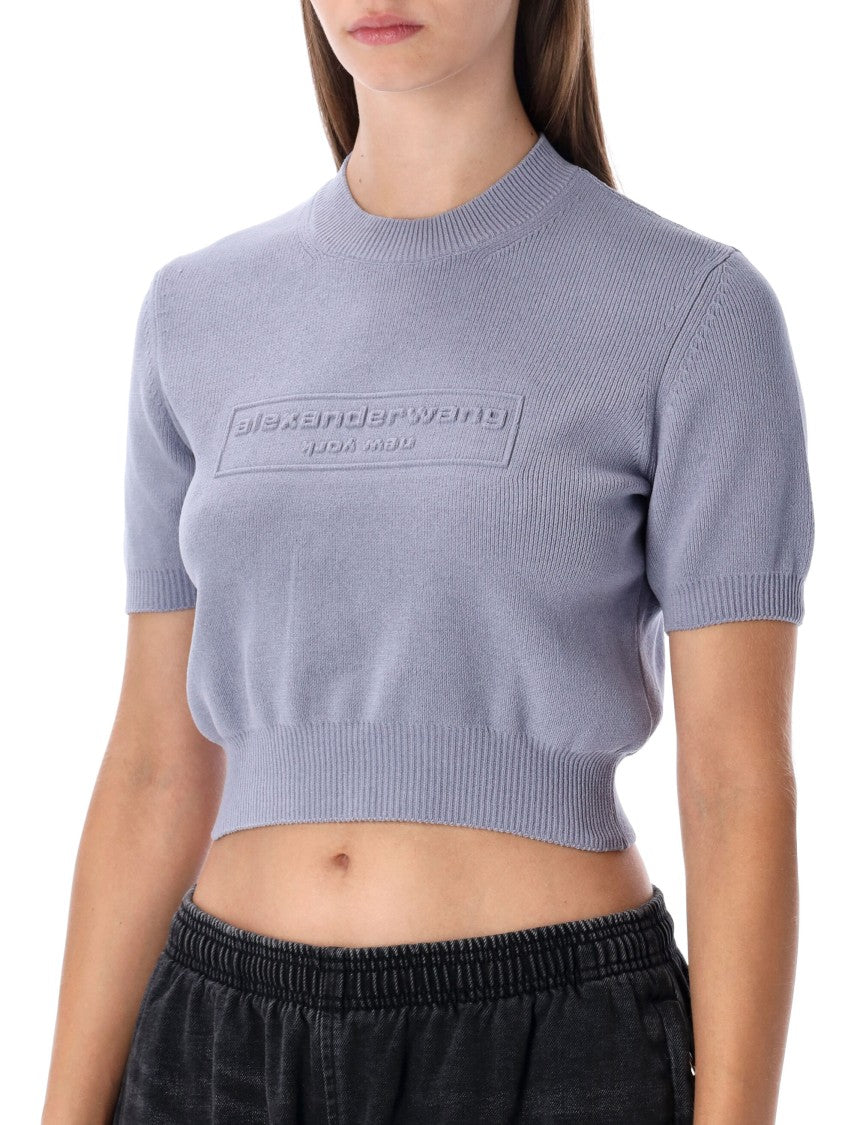Alexander Wang Embossed Logo Ribbed Ss Tee