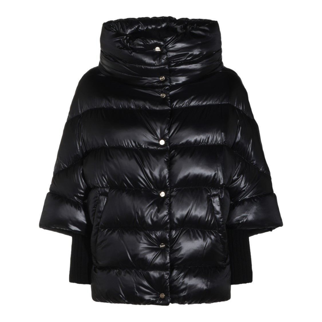 Herno Glossy Quilted Structured Collar Short Down Jacket