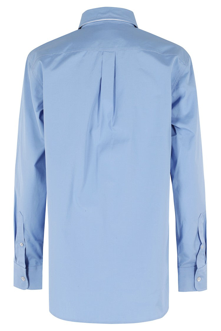 A.P.C. Light Blue Kayla Mother-Of-Pearl Cotton Shirt