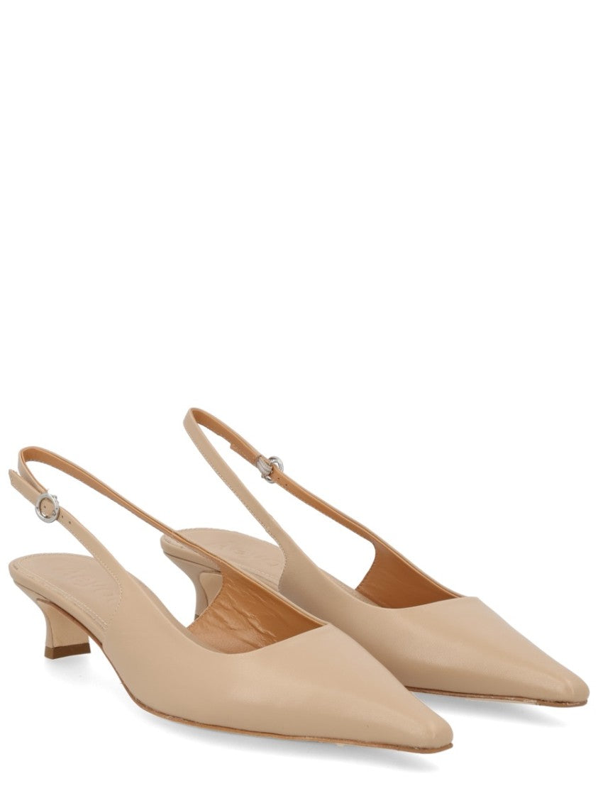 Aeydē Pointed Toe Slingback Smooth Leather Pumps