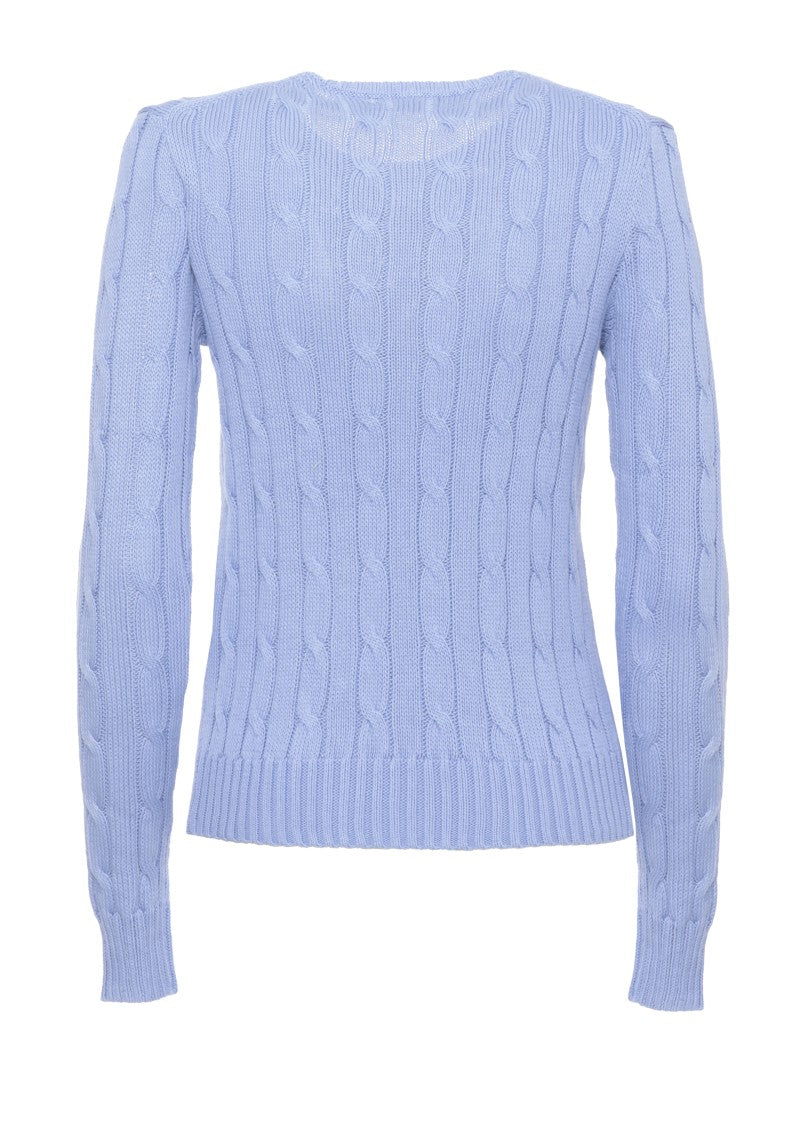 Polo Ralph Lauren Light Blue Pony Braided Sweater