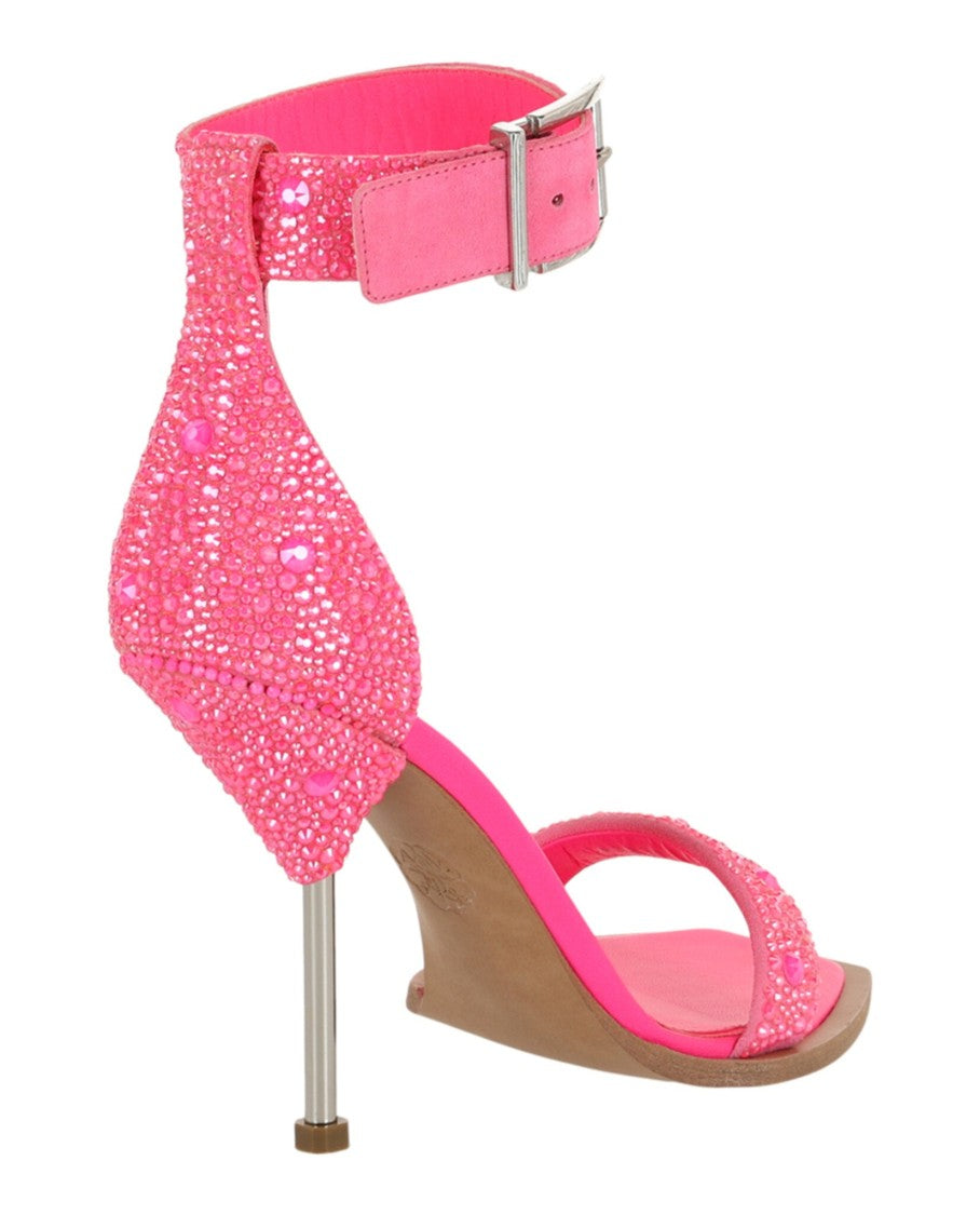 Alexander Mcqueen Crystal Embellished Heel Sandals