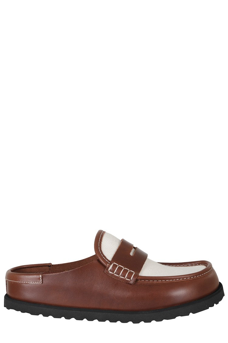 Birkenstock Brown Naples Penny Loafer Strap Leather Mules