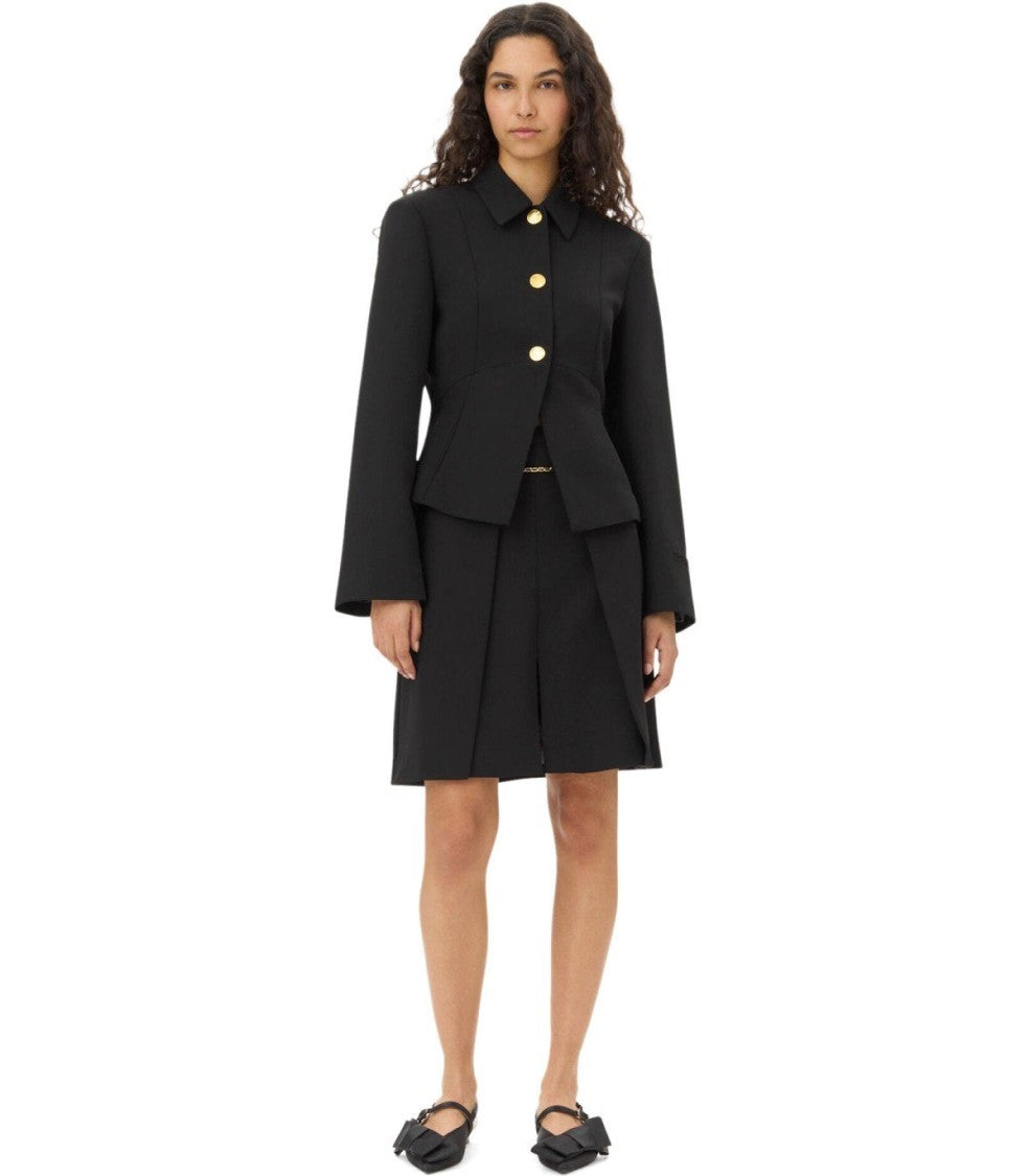 Ganni Tailored Black Twill Jacket
