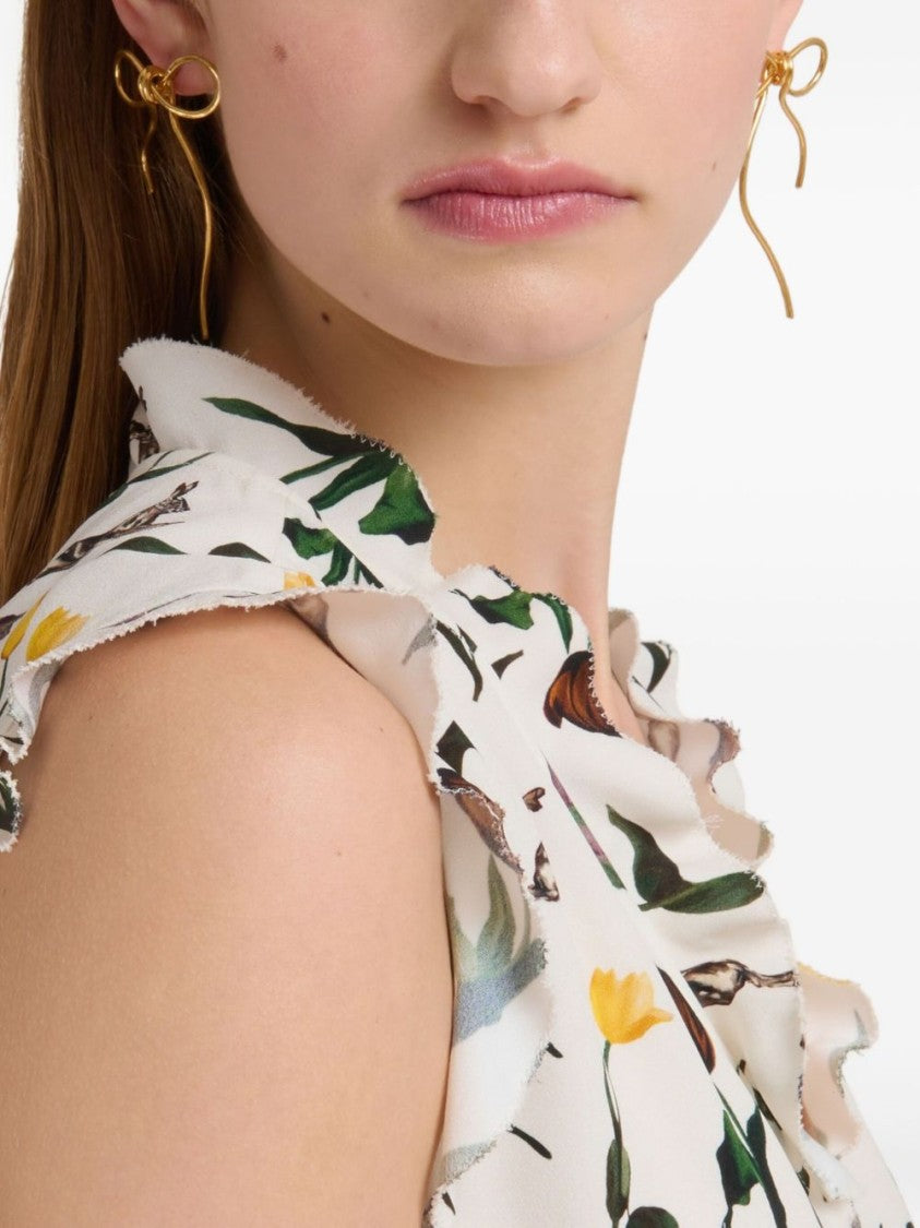 Marni Bijoux Gold Necklace And Bow Earrings Set