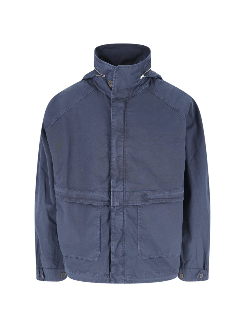 Ranra Navy Embroidered Hooded Jacket