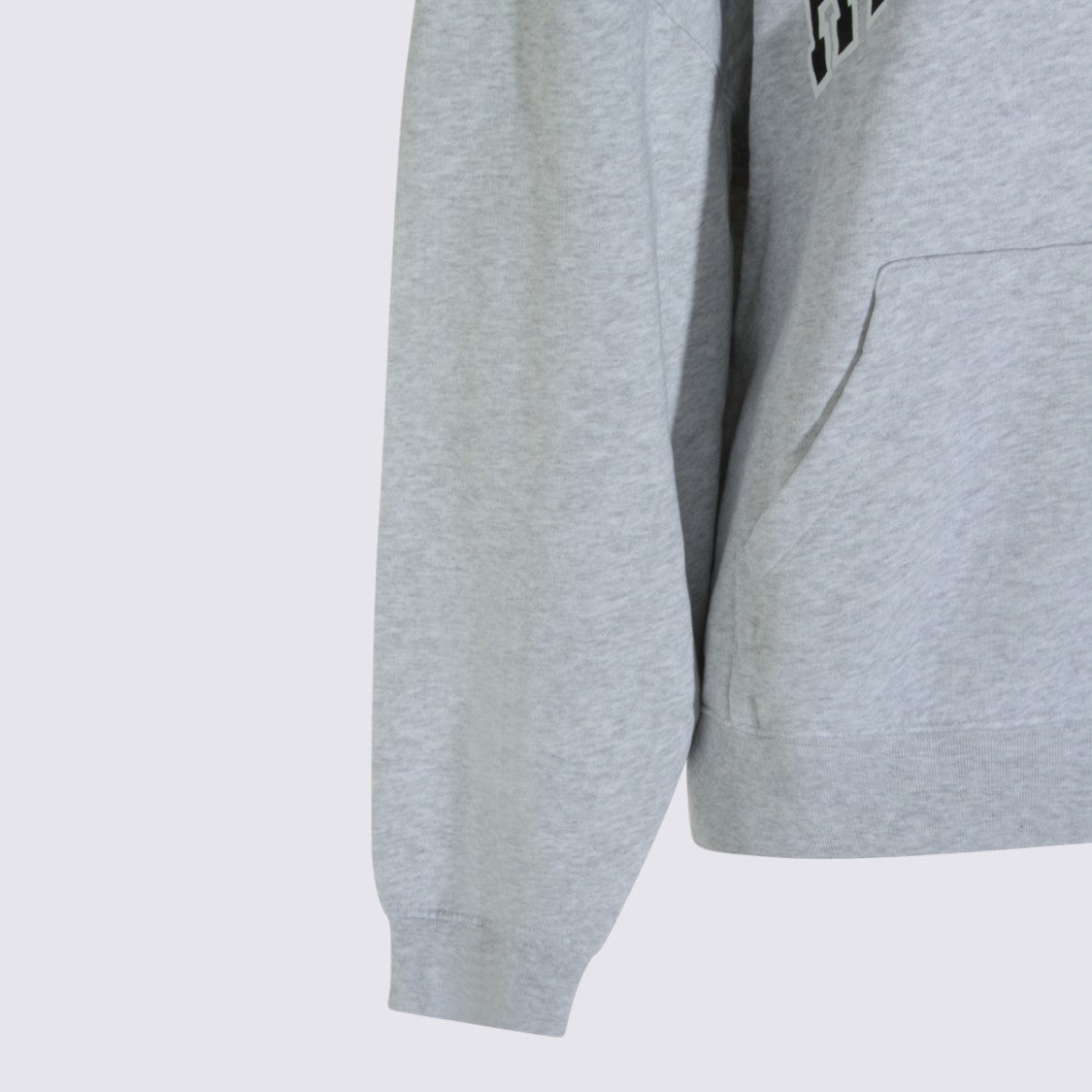 Anine Bing Heathered Light Grey Relaxed Fit Hoodie With Bold Lettering