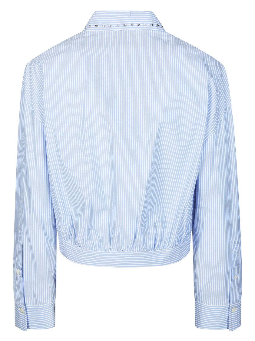 Pinko Light Blue Charita Bastonetto Striped Shirt