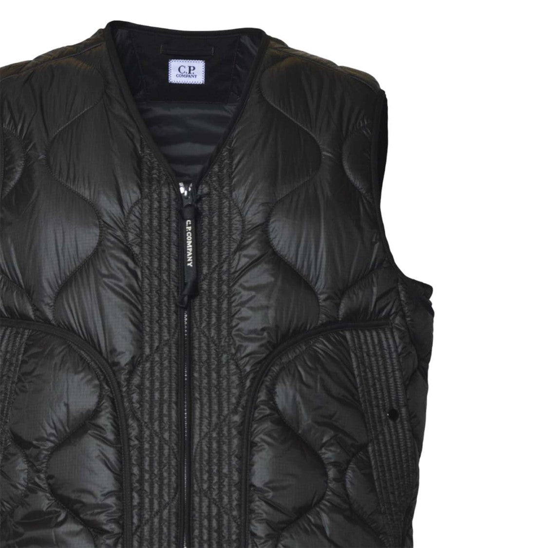 C.P. Company Diamond-Quilted Sleeveless Jacket With Structured Design