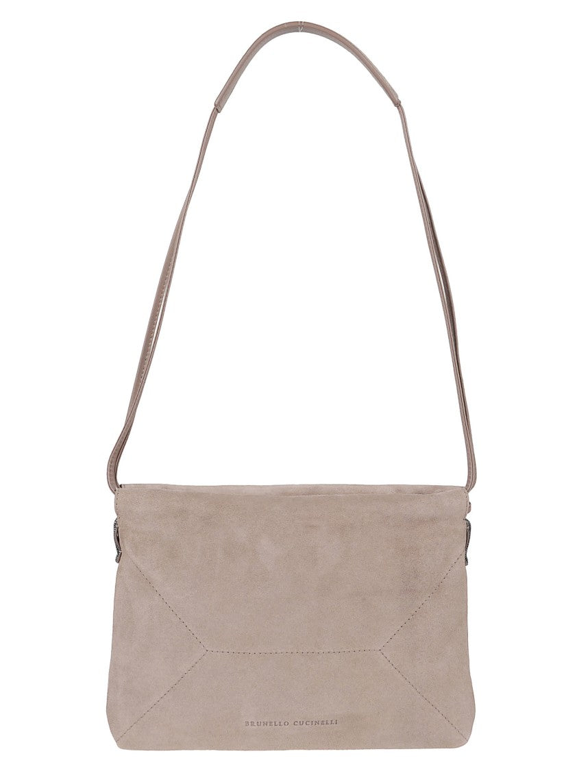 Brunello Cucinelli Suede Leather Shoulder Bag
