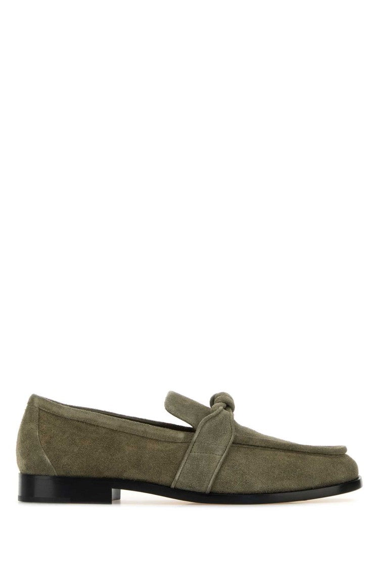 Bottega Veneta Astaire Loafers In Sage Green Suede
