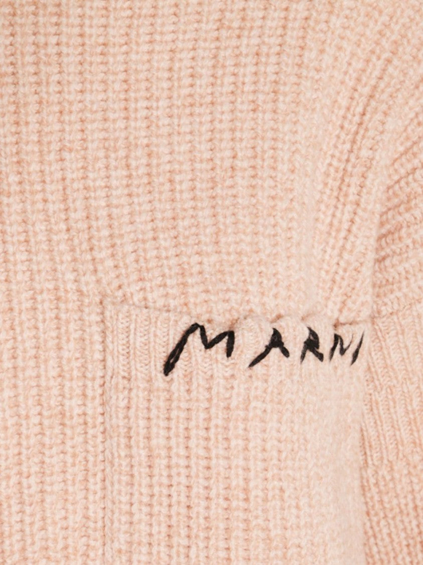Marni Ribbed Knit Sweater With Balloon Sleeves