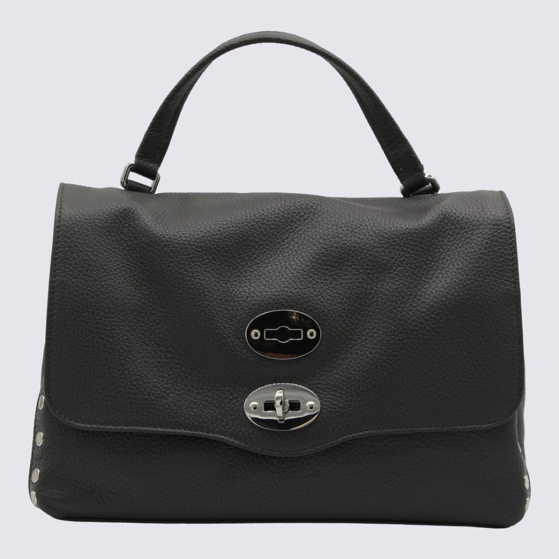 Zanellato Structured Handbag With Pebbled Texture And Silver-Tone Accents