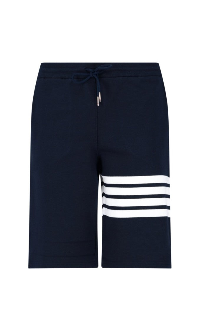 Thom Browne Shorts With Bold Horizontal Stripes And Relaxed Fit