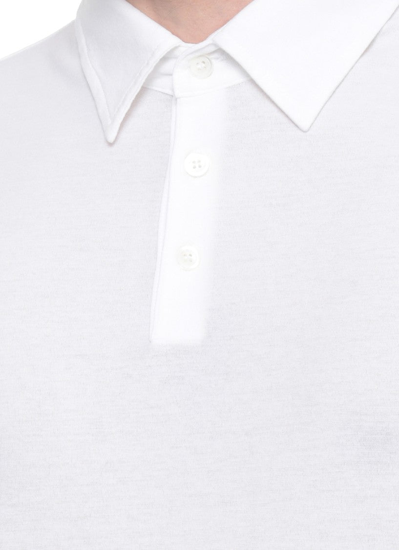 Zanone White Cotton Polo Shirt