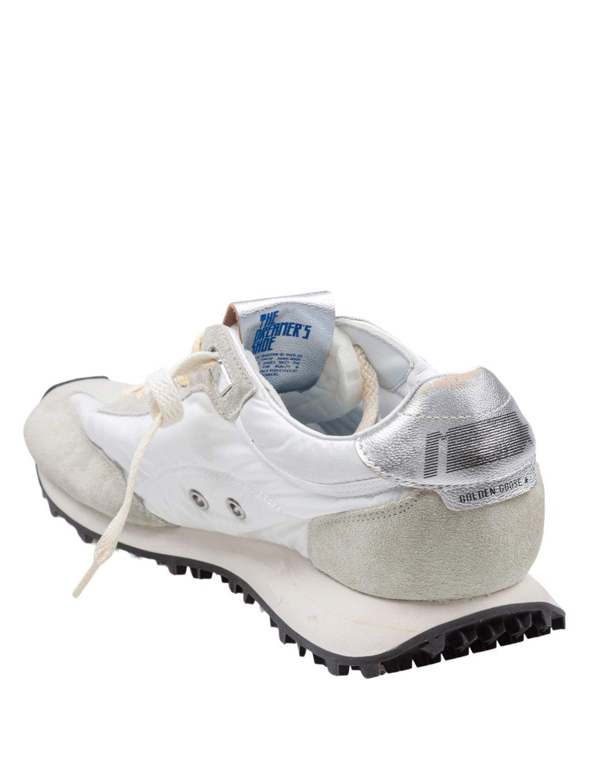 Golden Goose Running Sneakers In Suede And Nylon, White