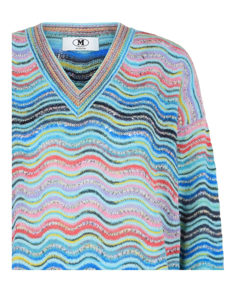 M Missoni Wave-Pattern Knit Sweater