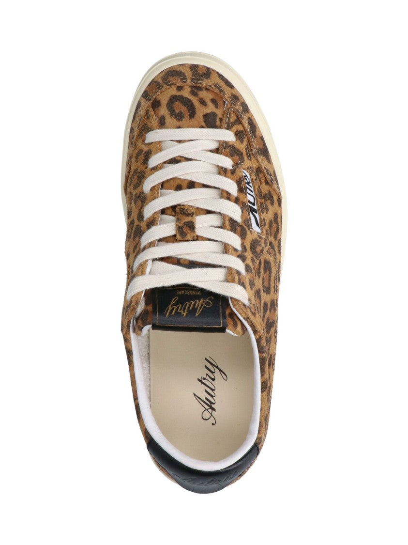 Autry Brown Windscape Animal Print Low-Top Sneakers