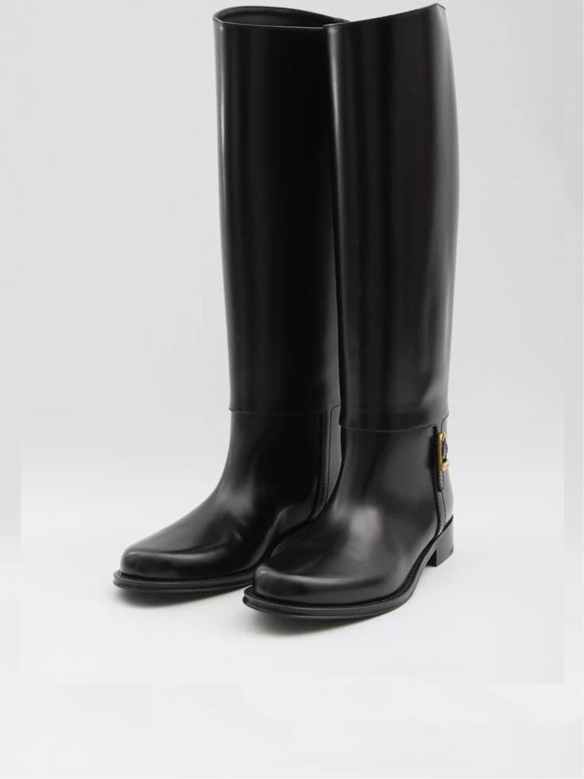 Saint Laurent Black Julia 25 Leather Boots