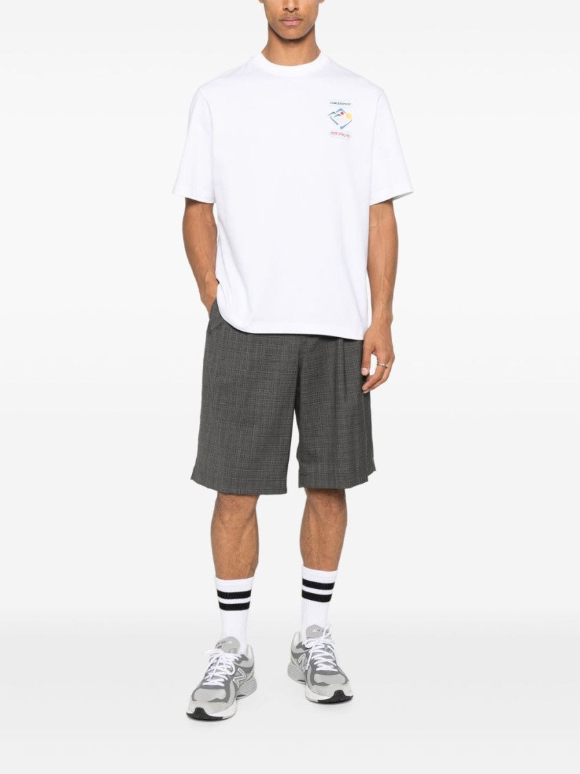 Casablanca Relaxed Fit White Cotton T-Shirt