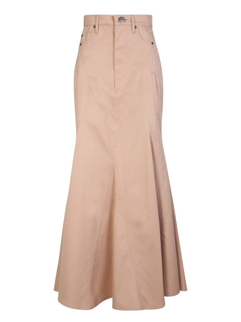 Burberry Beige High-Waisted Long Skirt