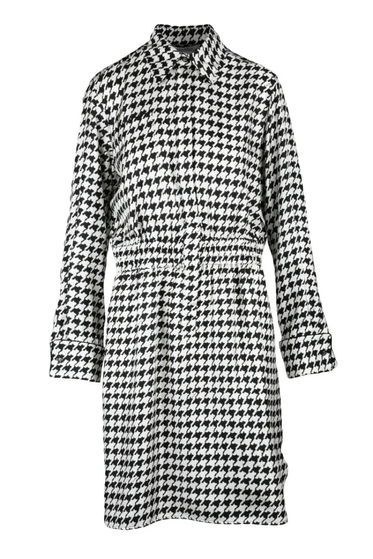 Max Mara Silk Dress With Elastic Waist - Black/White